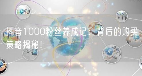 抖音1000粉丝养成记：背后的购买策略揭秘！