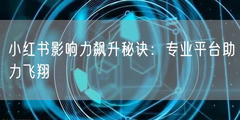 小红书影响力飙升秘诀：专业平台助力飞翔