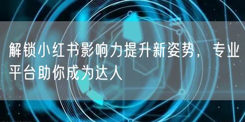 解锁小红书影响力提升新姿势，专业平台助你成为达人
