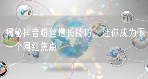 揭秘抖音粉丝增长技巧，让你成为下一个网红焦点