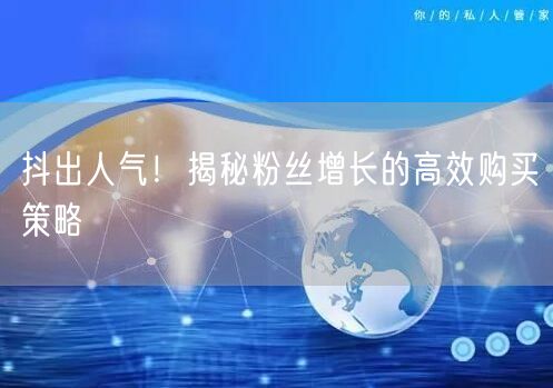 抖出人气！揭秘粉丝增长的高效购买策略