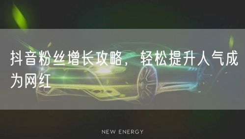抖音粉丝增长攻略，轻松提升人气成为网红