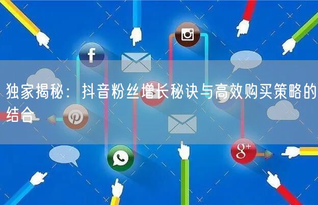 独家揭秘：抖音粉丝增长秘诀与高效购买策略的结合