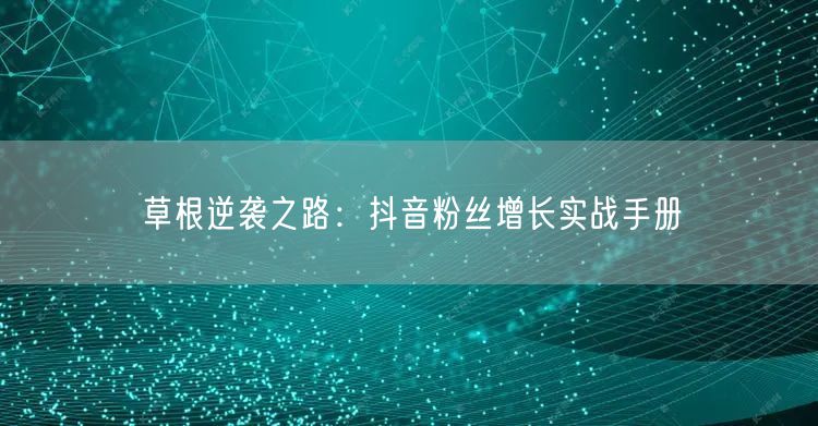 草根逆袭之路：抖音粉丝增长实战手册