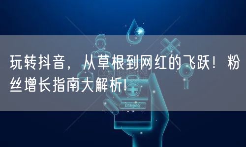 玩转抖音，从草根到网红的飞跃！粉丝增长指南大解析!