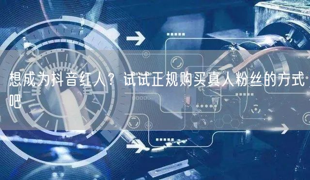 想成为抖音红人？试试正规购买真人粉丝的方式吧