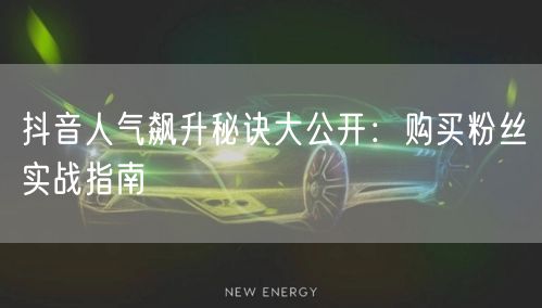抖音人气飙升秘诀大公开：购买粉丝实战指南