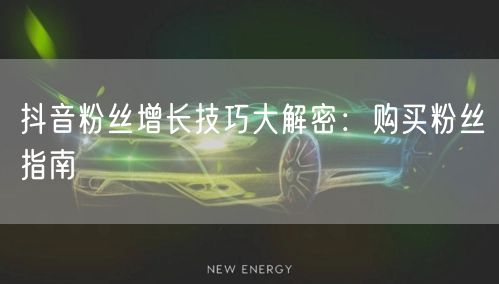 抖音粉丝增长技巧大解密：购买粉丝指南