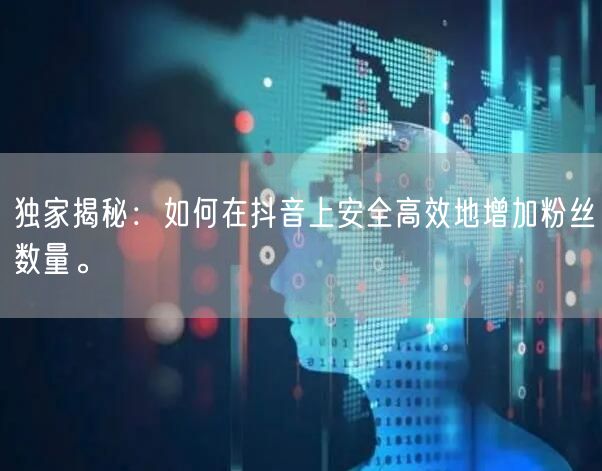 独家揭秘：如何在抖音上安全高效地增加粉丝数量。